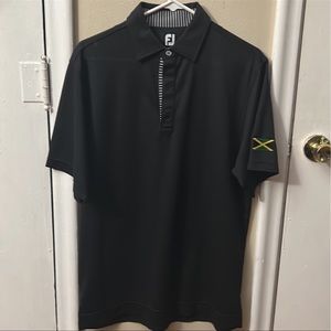 Footjoy Black Golf Polo in Great Condition Mens Small, has small Jamaican Flag